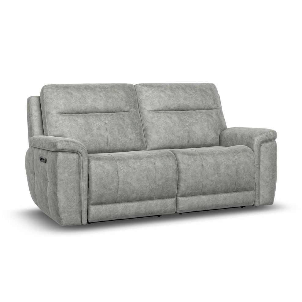 Dalton 3 Seater Electric Recliner Sofa with Power Headrests in Marble Silver Fabric 1