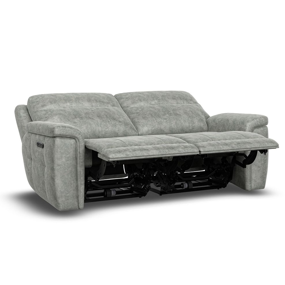 Dalton 3 Seater Electric Recliner Sofa with Power Headrests in Marble Silver Fabric 7