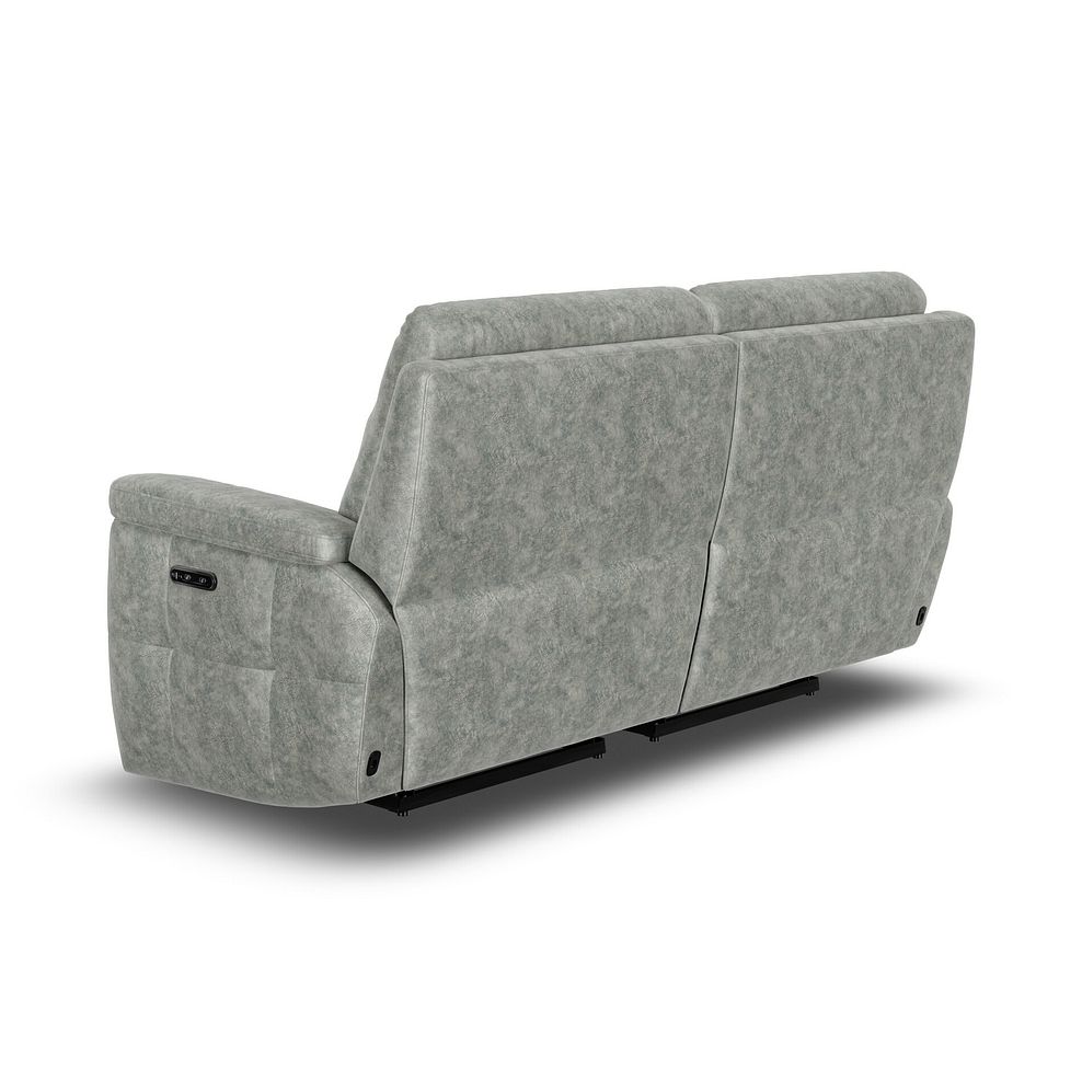 Dalton 3 Seater Electric Recliner Sofa with Power Headrests in Marble Silver Fabric 10