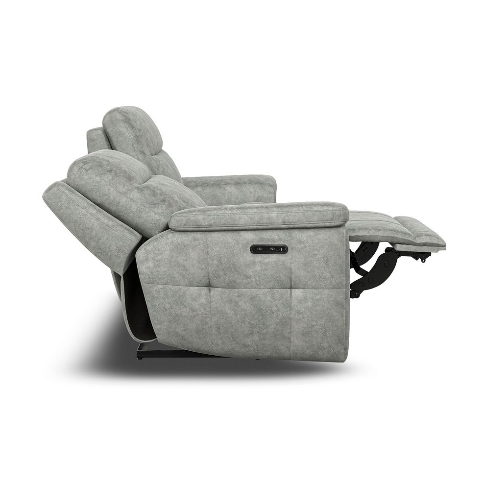 Dalton 3 Seater Electric Recliner Sofa with Power Headrests in Marble Silver Fabric 13