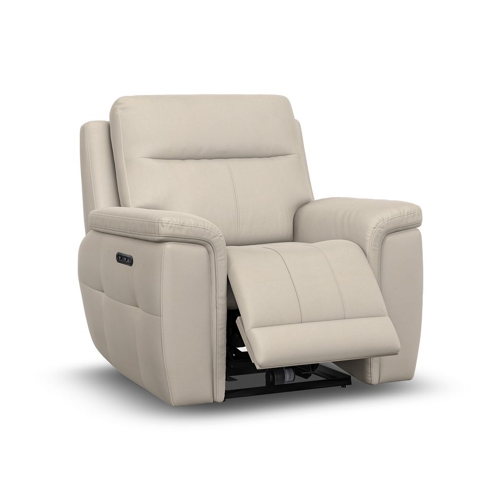 Dalton Electric Recliner Armchair in Bella Barley White Fabric 2