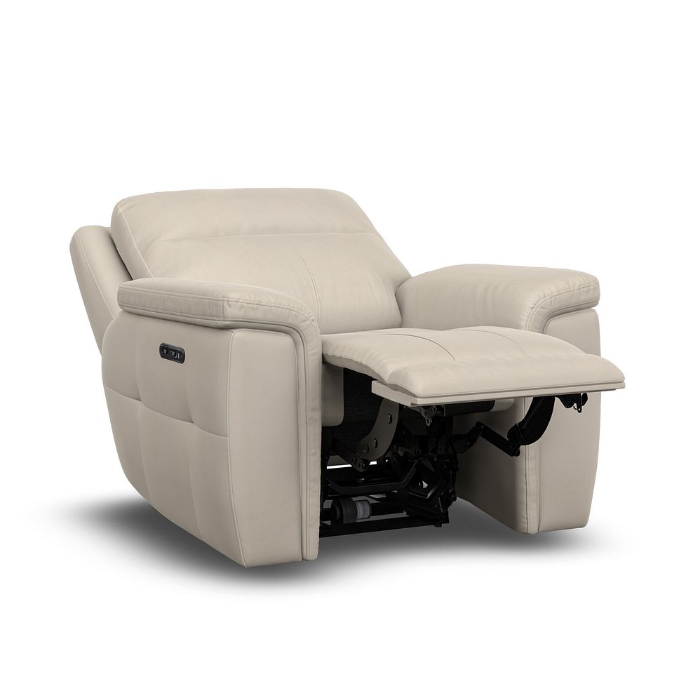 Dalton Electric Recliner Armchair in Bella Barley White Fabric 3