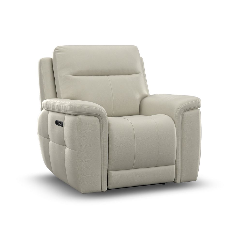 Dalton Electric Recliner Armchair in Bone China Leather 5