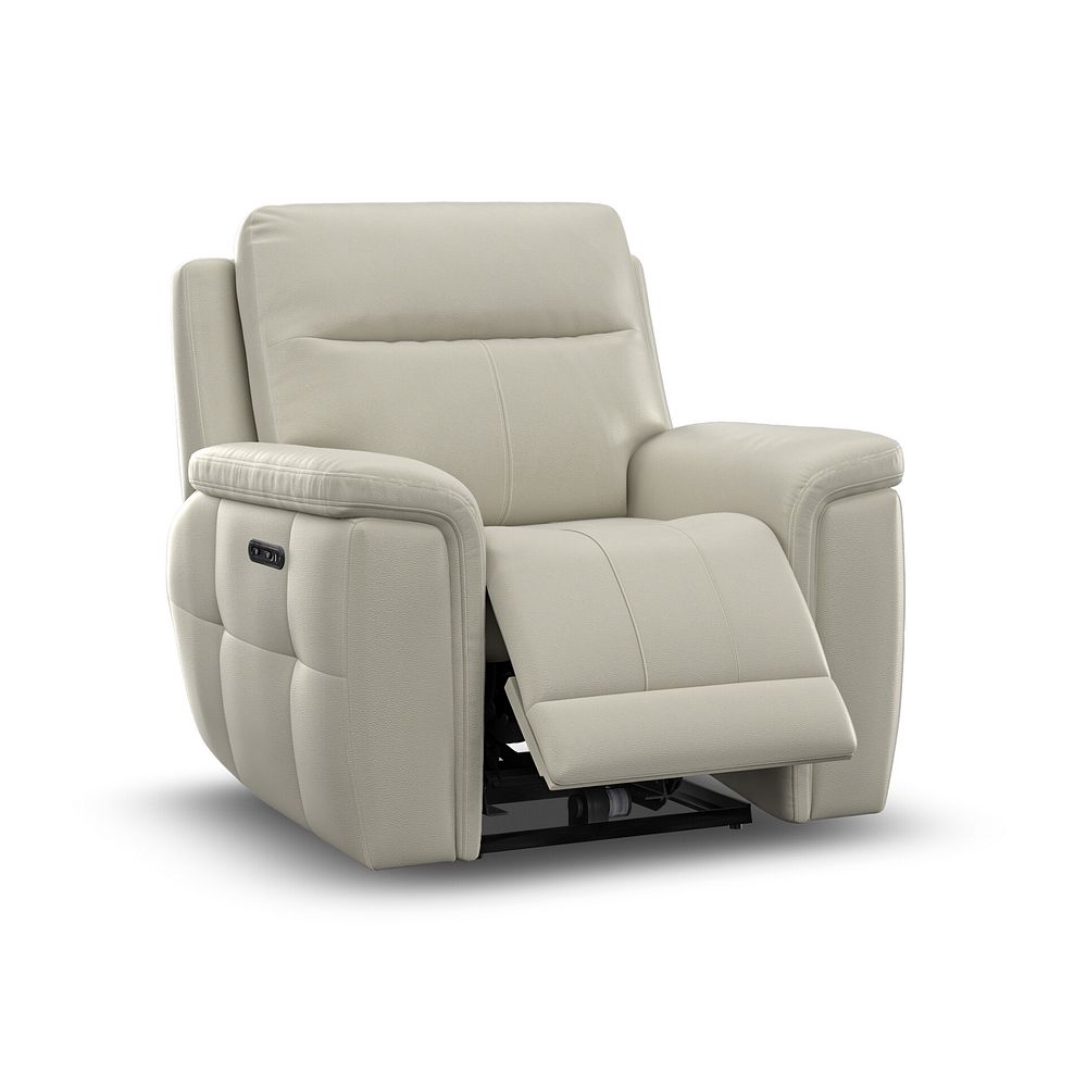 Dalton Electric Recliner Armchair in Bone China Leather 6