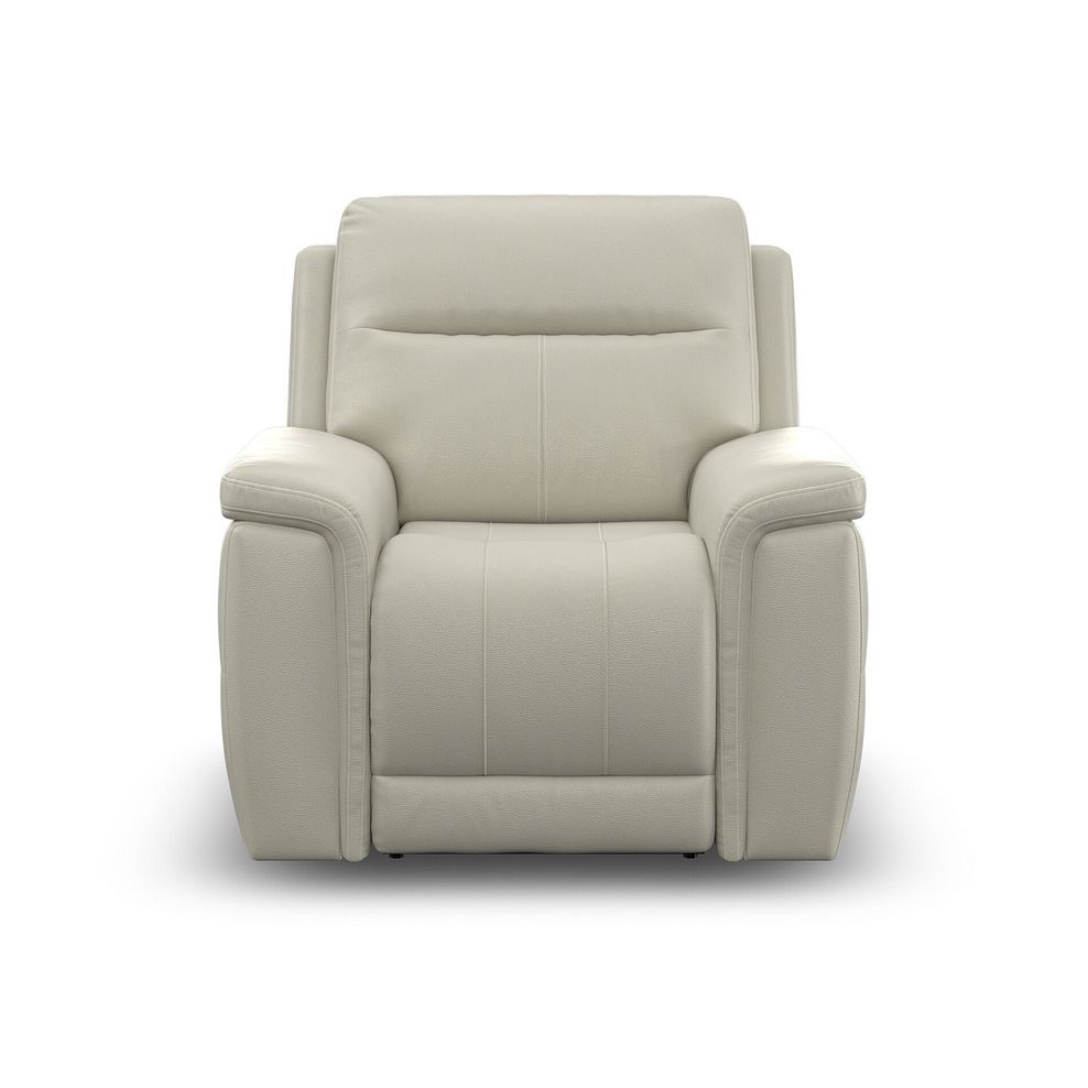 Dalton Electric Recliner Armchair in Bone China Leather 8