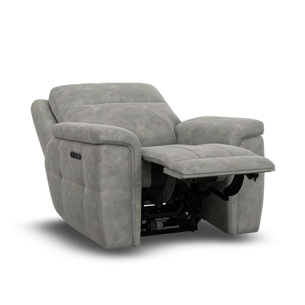 Dalton Electric Recliner Armchair in Dexter Stone Fabric 3
