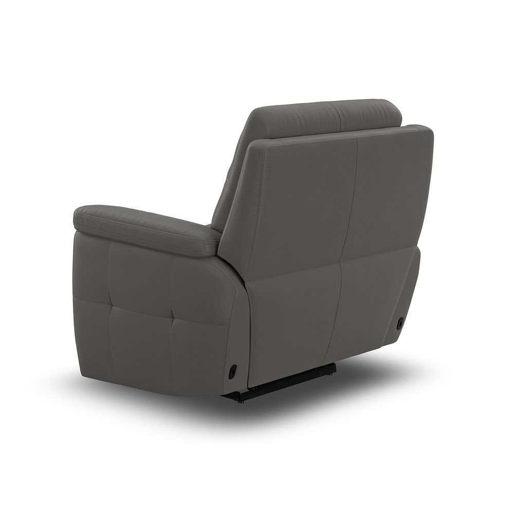 Dalton Electric Recliner Armchair in Elephant Grey Leather 5