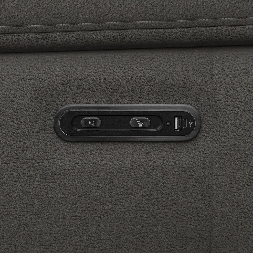 Dalton Electric Recliner Armchair in Elephant Grey Leather 10