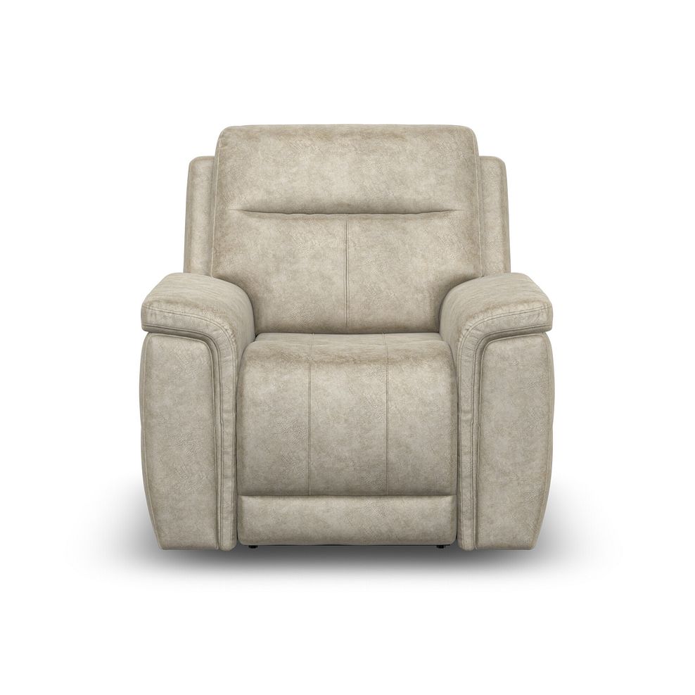 Dalton Electric Recliner Armchair in Marble Cream Fabric 4