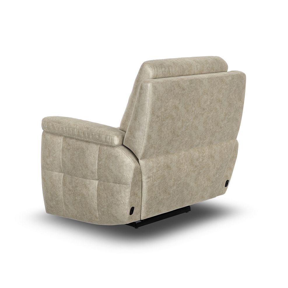 Dalton Electric Recliner Armchair in Marble Cream Fabric 5