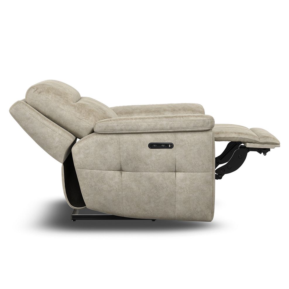 Dalton Electric Recliner Armchair in Marble Cream Fabric 7