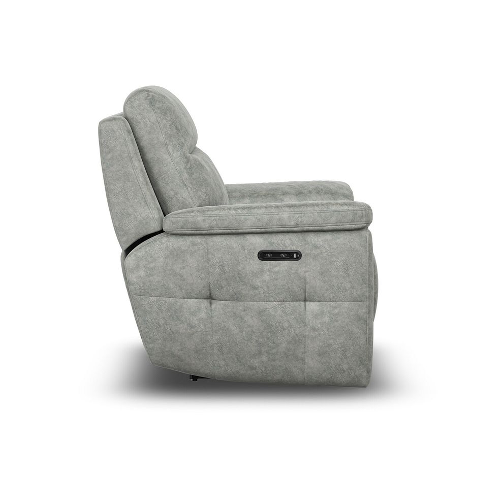 Dalton Electric Recliner Armchair in Marble Silver Fabric 6
