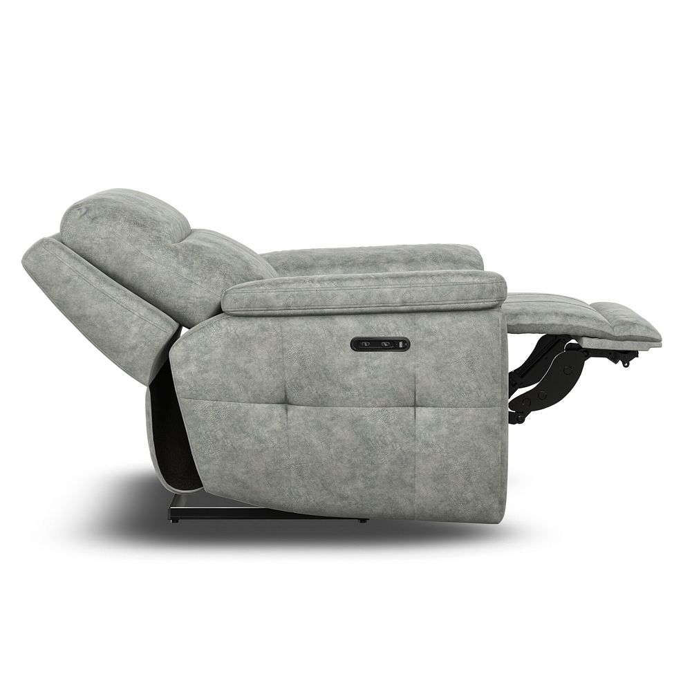 Dalton Electric Recliner Armchair in Marble Silver Fabric 7
