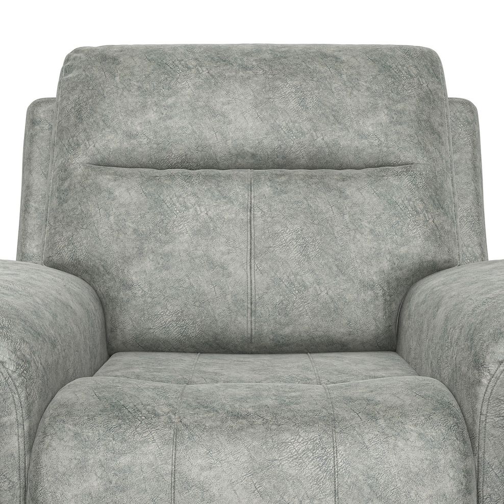 Dalton Electric Recliner Armchair in Marble Silver Fabric 9