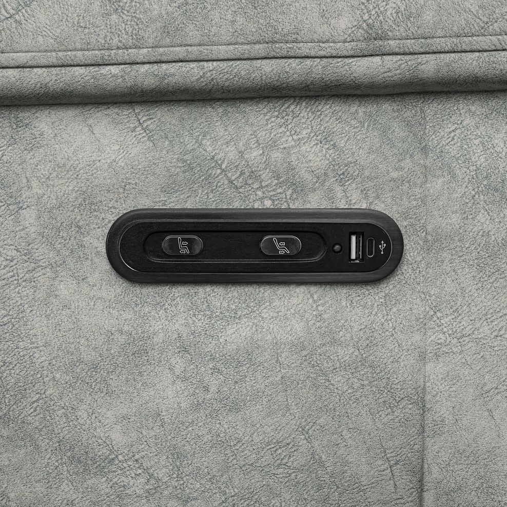 Dalton Electric Recliner Armchair in Marble Silver Fabric 10