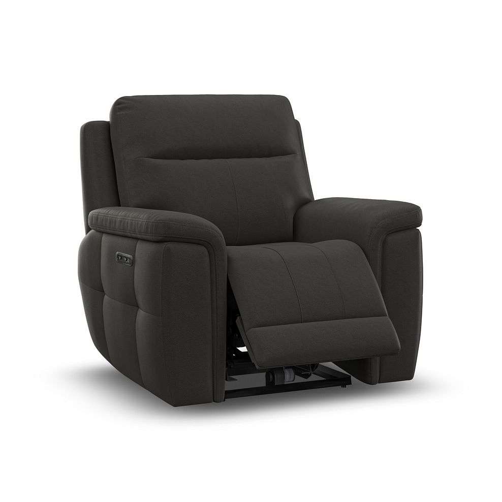 Dalton Electric Recliner Armchair in Storm Leather 2