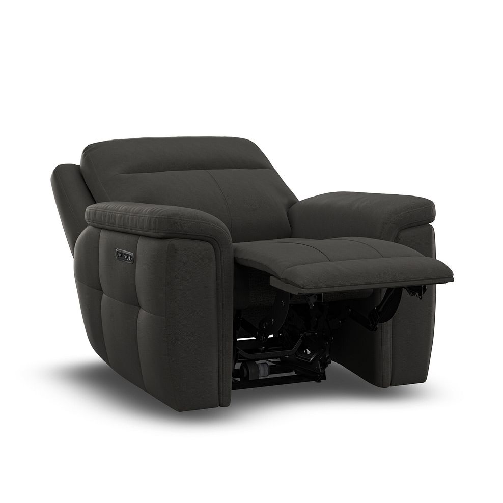 Dalton Electric Recliner Armchair in Storm Leather 3