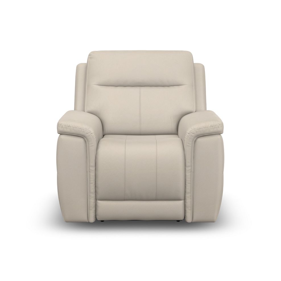 Dalton Electric Recliner Armchair with Power Headrest in Bella Barley White Fabric 7