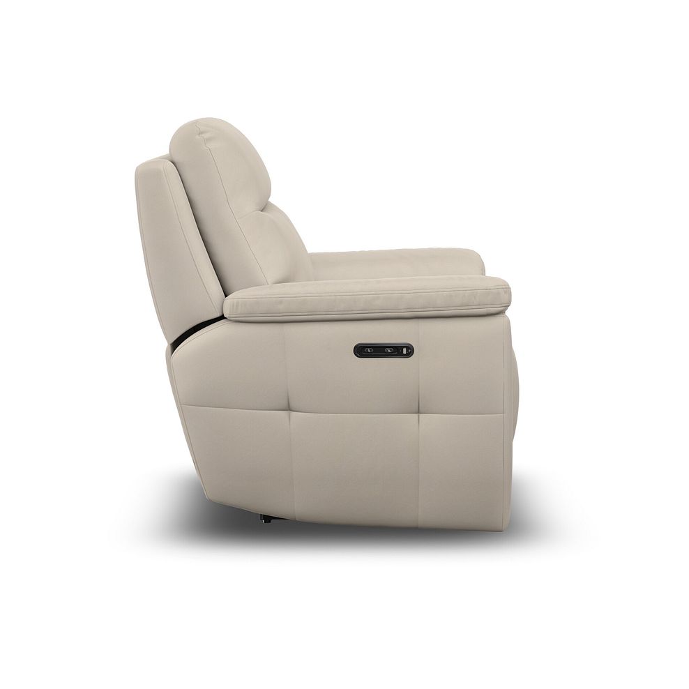 Dalton Electric Recliner Armchair with Power Headrest in Bella Barley White Fabric 9