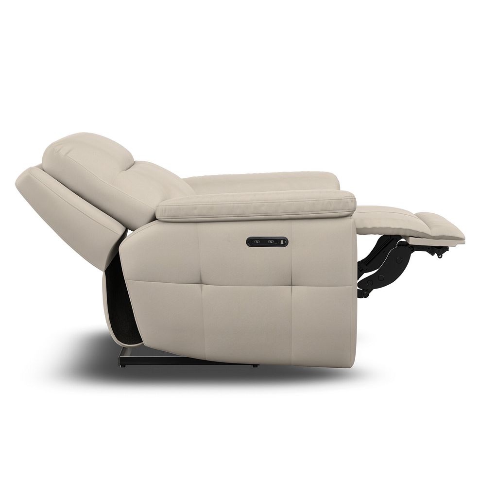 Dalton Electric Recliner Armchair with Power Headrest in Bella Barley White Fabric 11