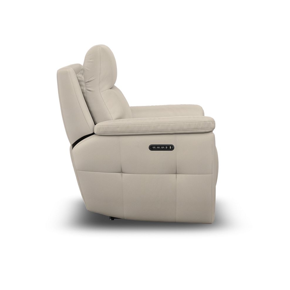 Dalton Electric Recliner Armchair with Power Headrest in Bella Barley White Fabric 10