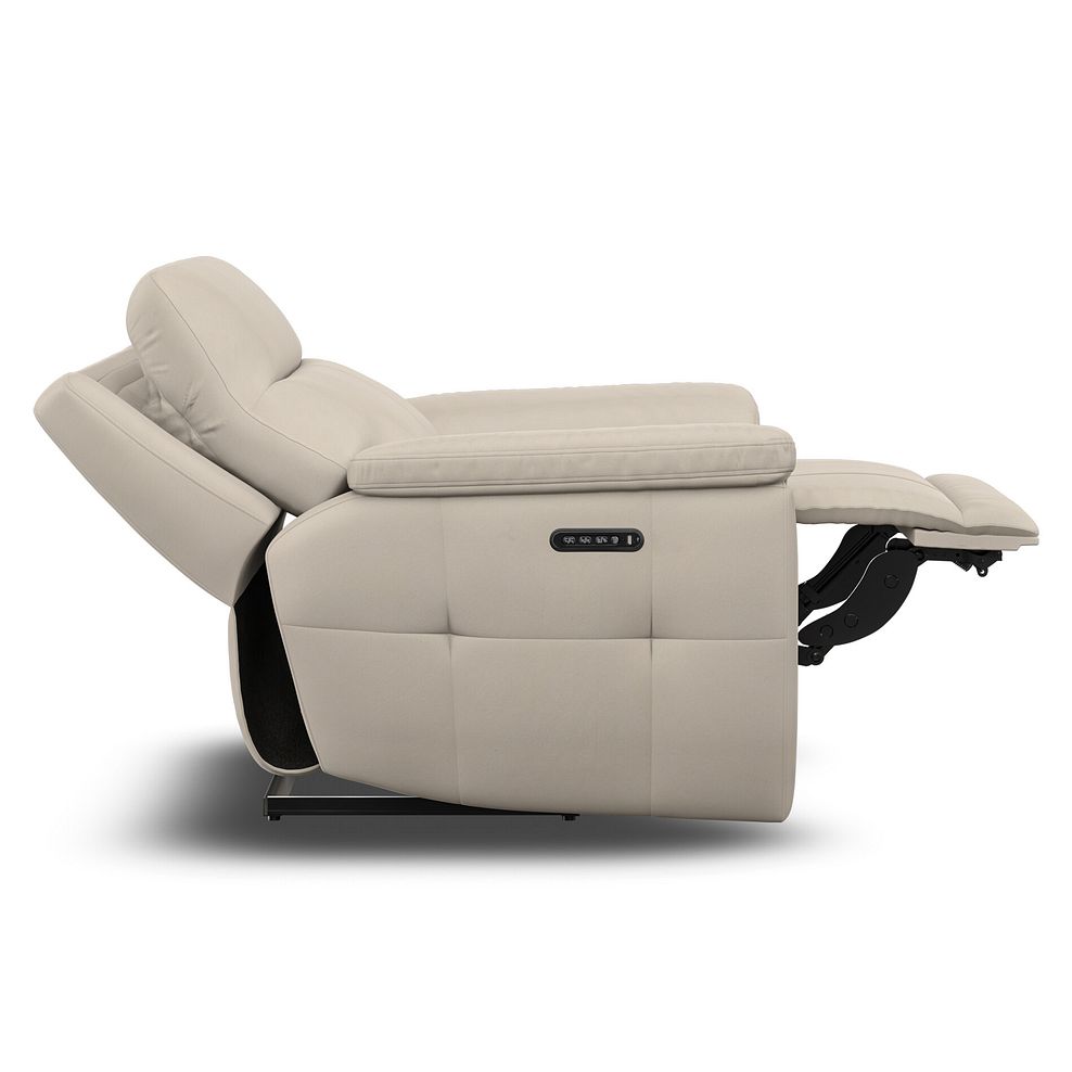 Dalton Electric Recliner Armchair with Power Headrest in Bella Barley White Fabric 12