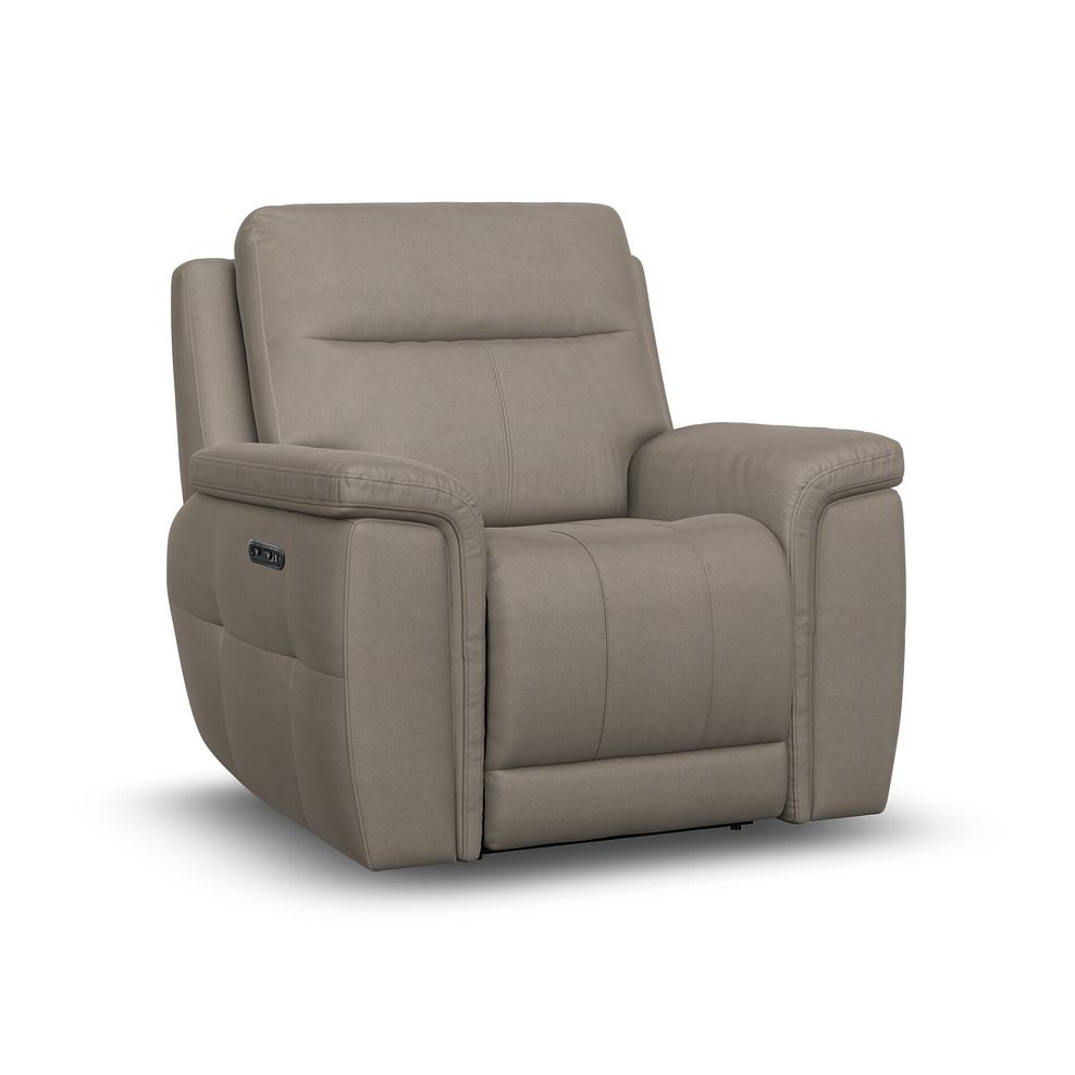 Dalton Electric Recliner Armchair with Power Headrest in Bella Latte Fabric 5