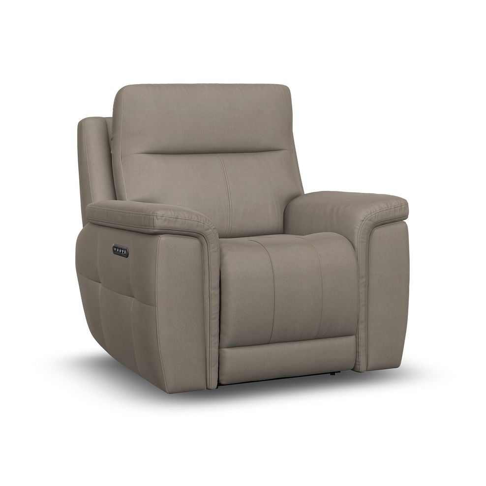 Dalton Electric Recliner Armchair with Power Headrest in Bella Latte Fabric 6