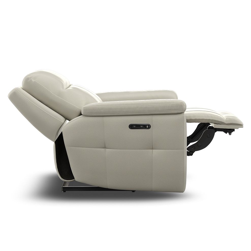 Dalton Electric Recliner Armchair with Power Headrest in Bone China Leather 16