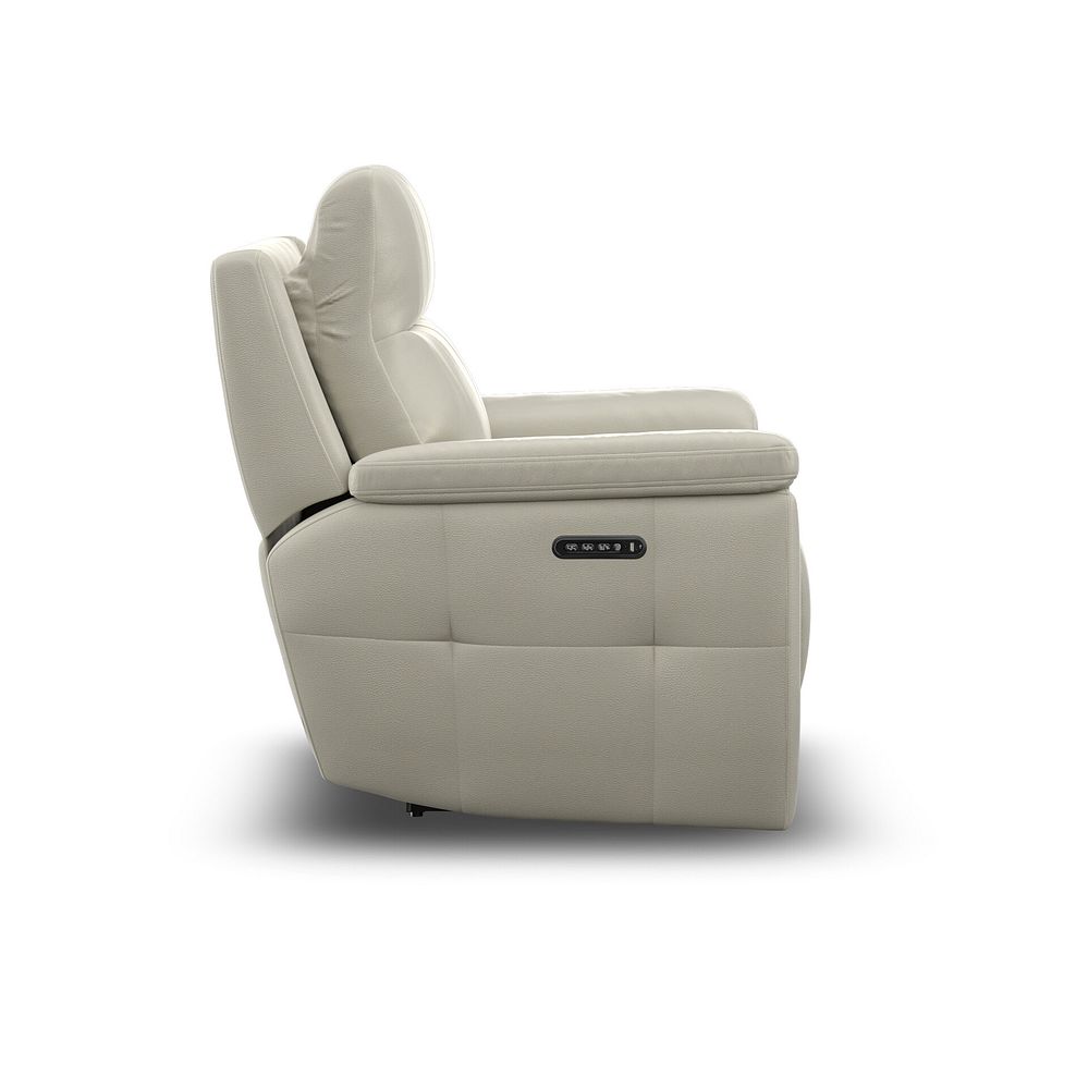 Dalton Electric Recliner Armchair with Power Headrest in Bone China Leather 15