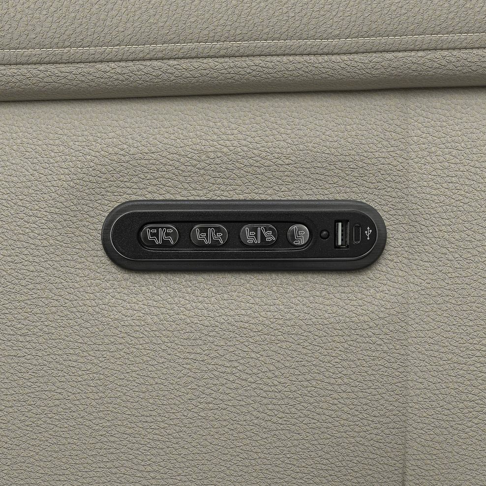 Dalton Electric Recliner Armchair with Power Headrest in Bone China Leather 18