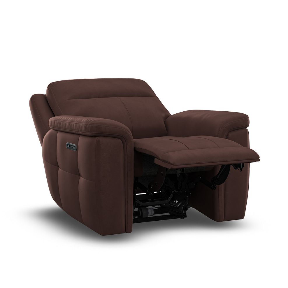 Dalton Electric Recliner Armchair with Power Headrest in Chestnut Leather 5