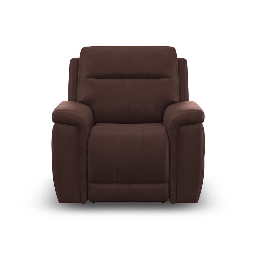 Dalton Electric Recliner Armchair with Power Headrest in Chestnut Leather 7