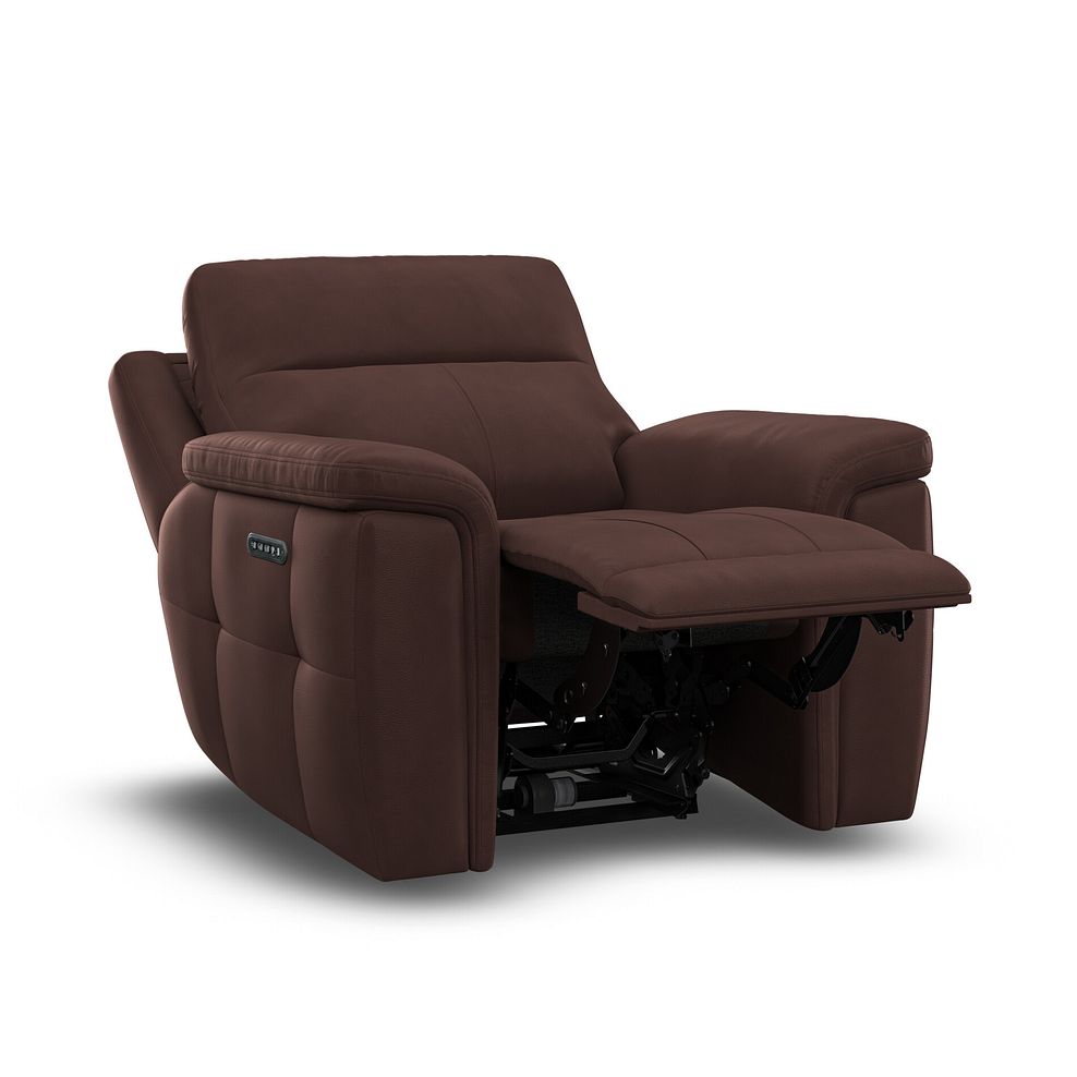 Dalton Electric Recliner Armchair with Power Headrest in Chestnut Leather 6