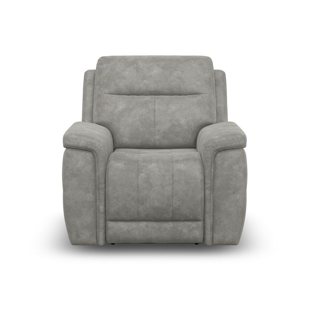 Dalton Electric Recliner Armchair with Power Headrest in Dexter Stone Fabric 7