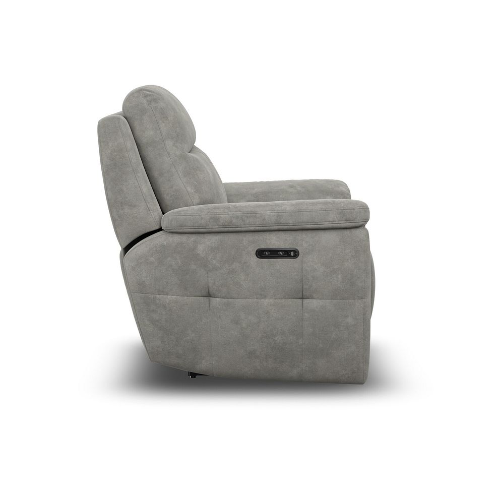 Dalton Electric Recliner Armchair with Power Headrest in Dexter Stone Fabric 9