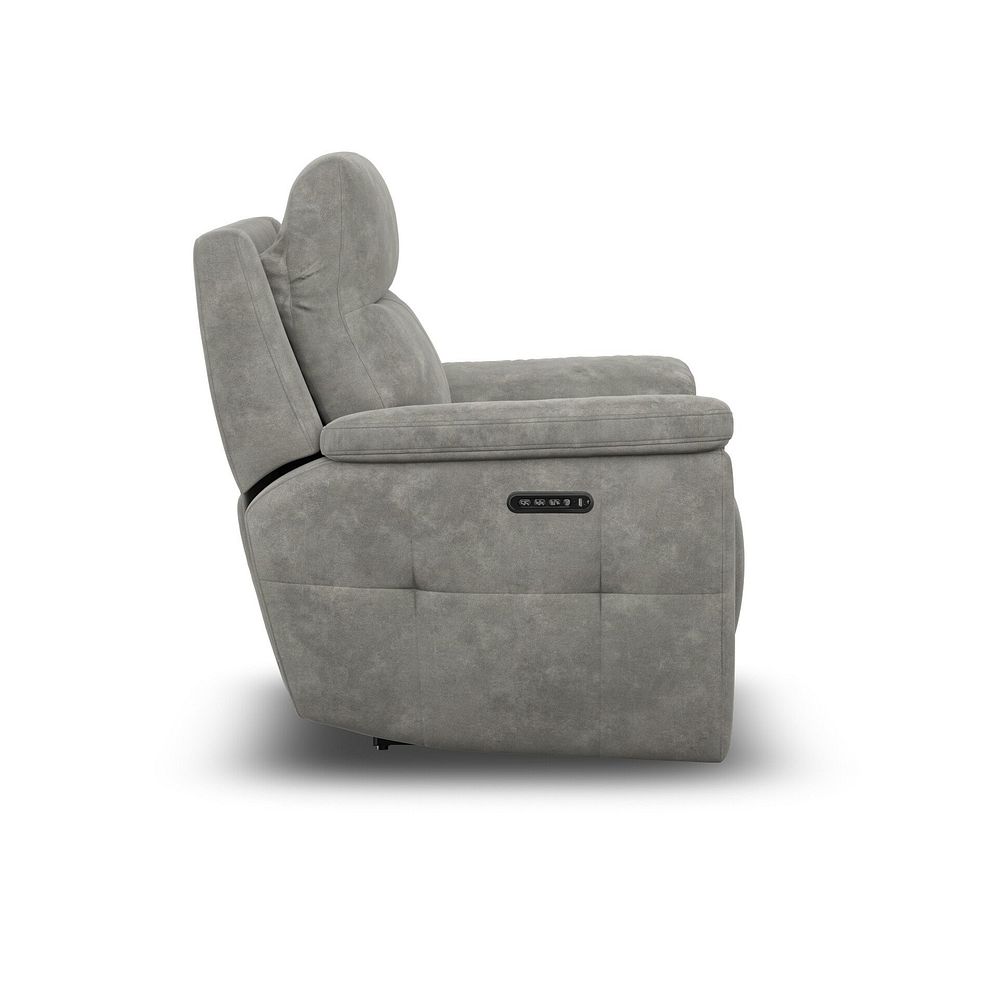 Dalton Electric Recliner Armchair with Power Headrest in Dexter Stone Fabric 10