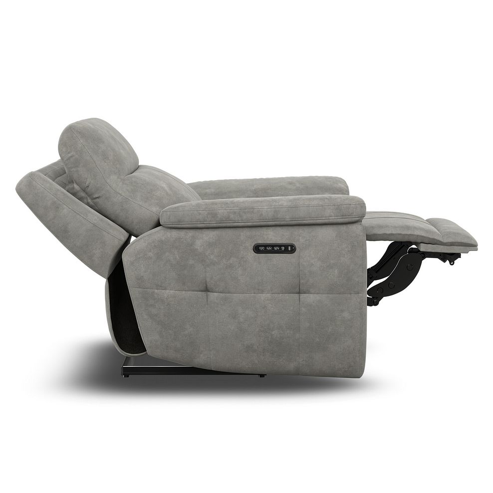 Dalton Electric Recliner Armchair with Power Headrest in Dexter Stone Fabric 12