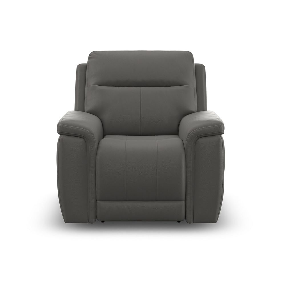 Dalton Electric Recliner Armchair with Power Headrest in Elephant Grey Leather 7