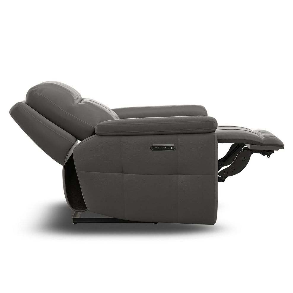 Dalton Electric Recliner Armchair with Power Headrest in Elephant Grey Leather 13