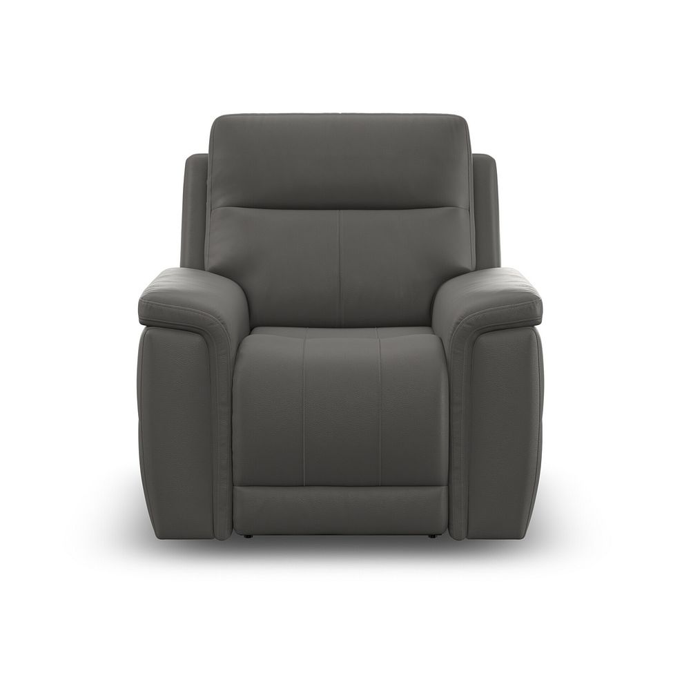Dalton Electric Recliner Armchair with Power Headrest in Elephant Grey Leather 8