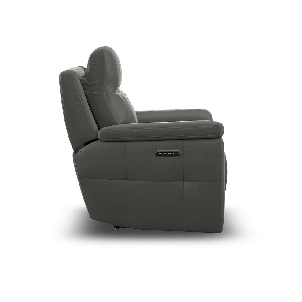 Dalton Electric Recliner Armchair with Power Headrest in Elephant Grey Leather 12