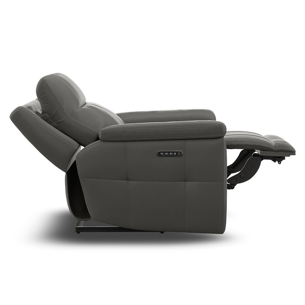 Dalton Electric Recliner Armchair with Power Headrest in Elephant Grey Leather 14
