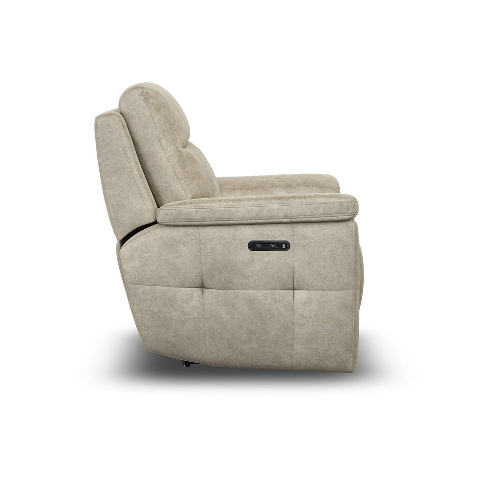 Dalton Electric Recliner Armchair with Power Headrest in Marble Cream Fabric 9