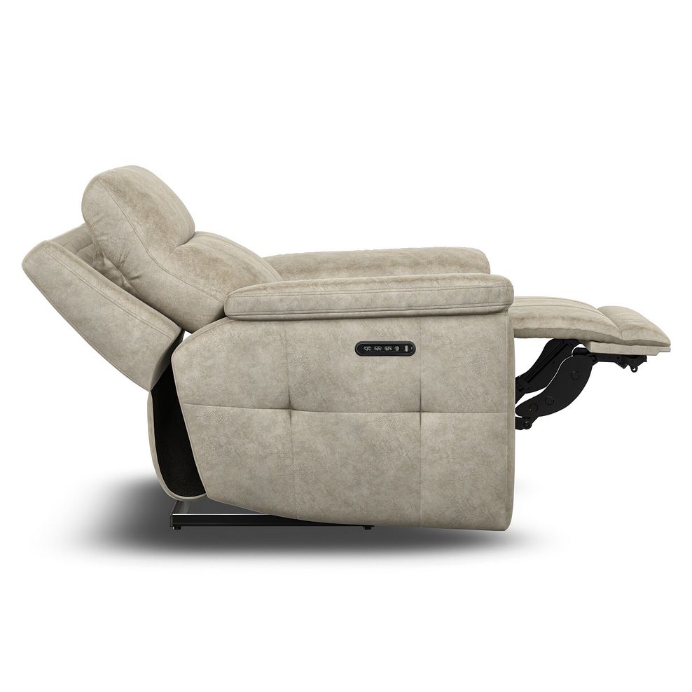 Dalton Electric Recliner Armchair with Power Headrest in Marble Cream Fabric 12