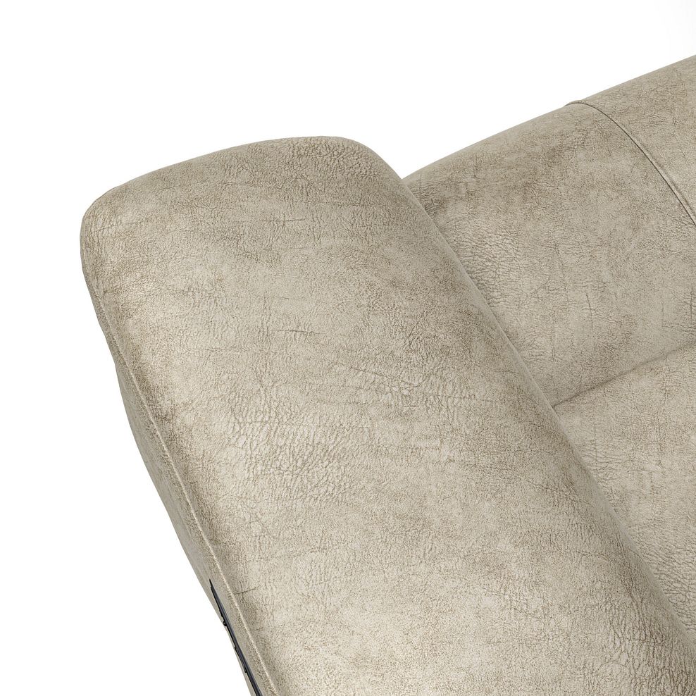 Dalton Electric Recliner Armchair with Power Headrest in Marble Cream Fabric 13
