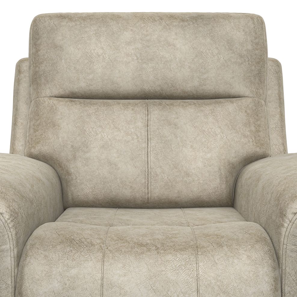Dalton Electric Recliner Armchair with Power Headrest in Marble Cream Fabric 17