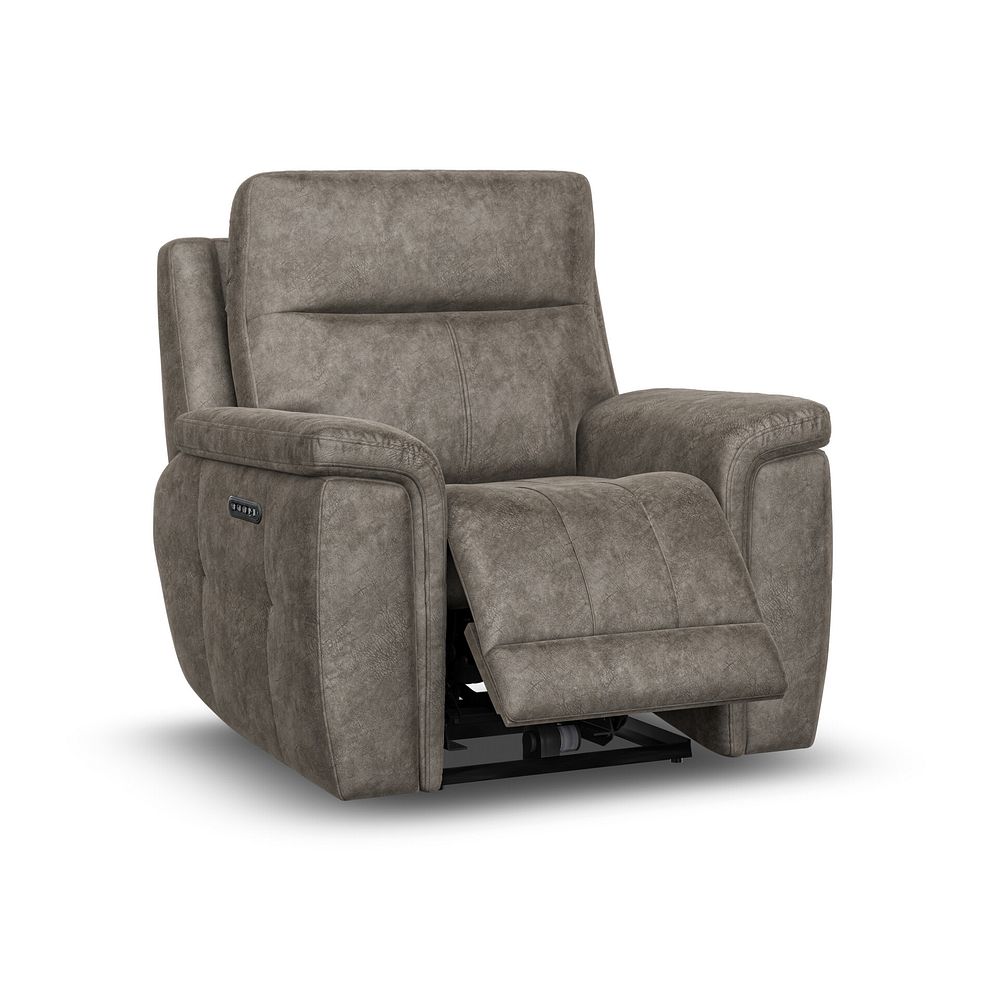 Dalton Electric Recliner Armchair with Power Headrest in Marble Mink Fabric 4