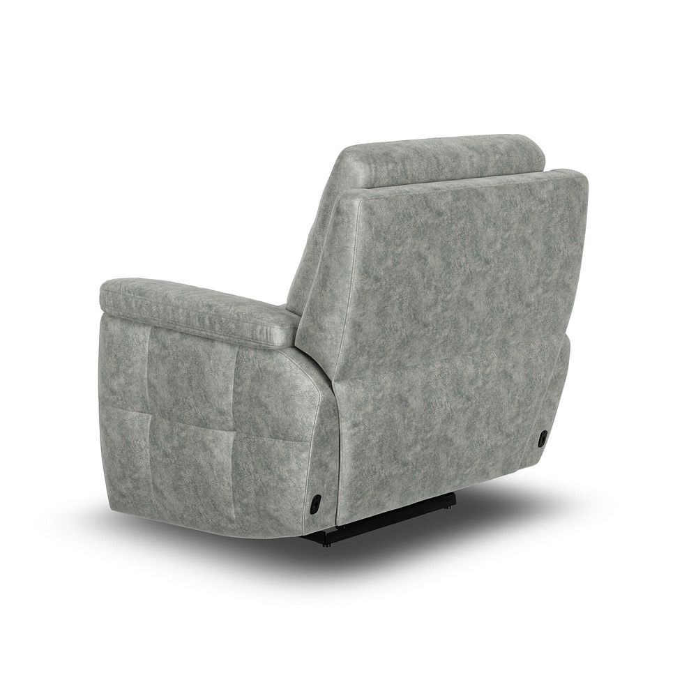 Dalton Electric Recliner Armchair with Power Headrest in Marble Silver Fabric 8
