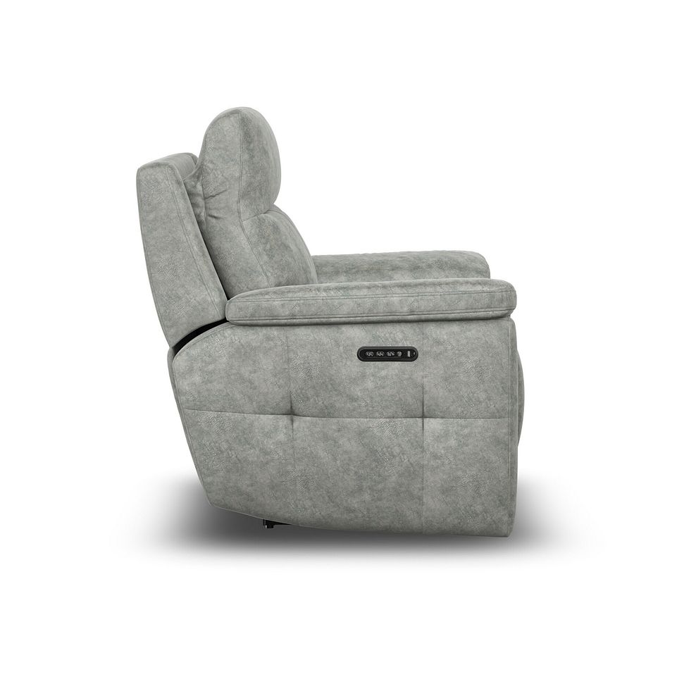 Dalton Electric Recliner Armchair with Power Headrest in Marble Silver Fabric 10